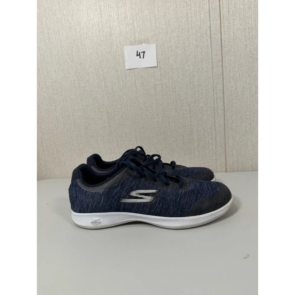Skechers Go Step Lite Womens Navy Blue Goga Max Walking Shoes Sneakers size 7.5
